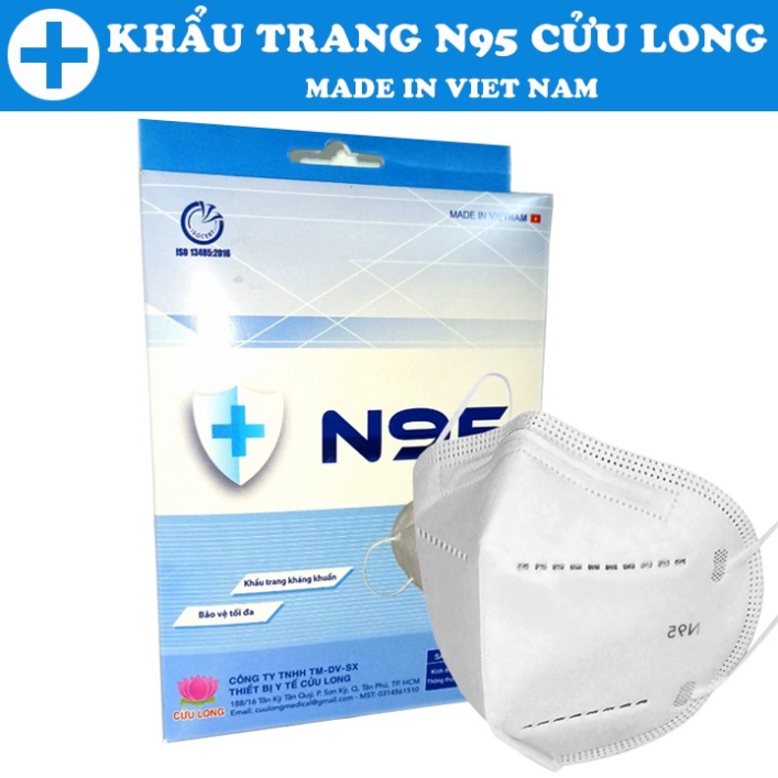 HÀNG TỐT - Khẩu Trang N95 1 Hộp Người Lớn Kháng Khuẩn Chống Bụi Mịn | 1 Hộp 10 Cái Chính Hãng Cửu Long | Đạt Tiêu Chuẩn | BigBuy360 - bigbuy360.vn