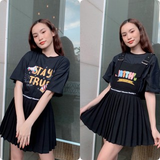 SET YẾM 2IN1 NATTHY HAPPY ĐEN VER 2 VỚI CÁC LOẠI ÁO CỦA NATTHY STYLE