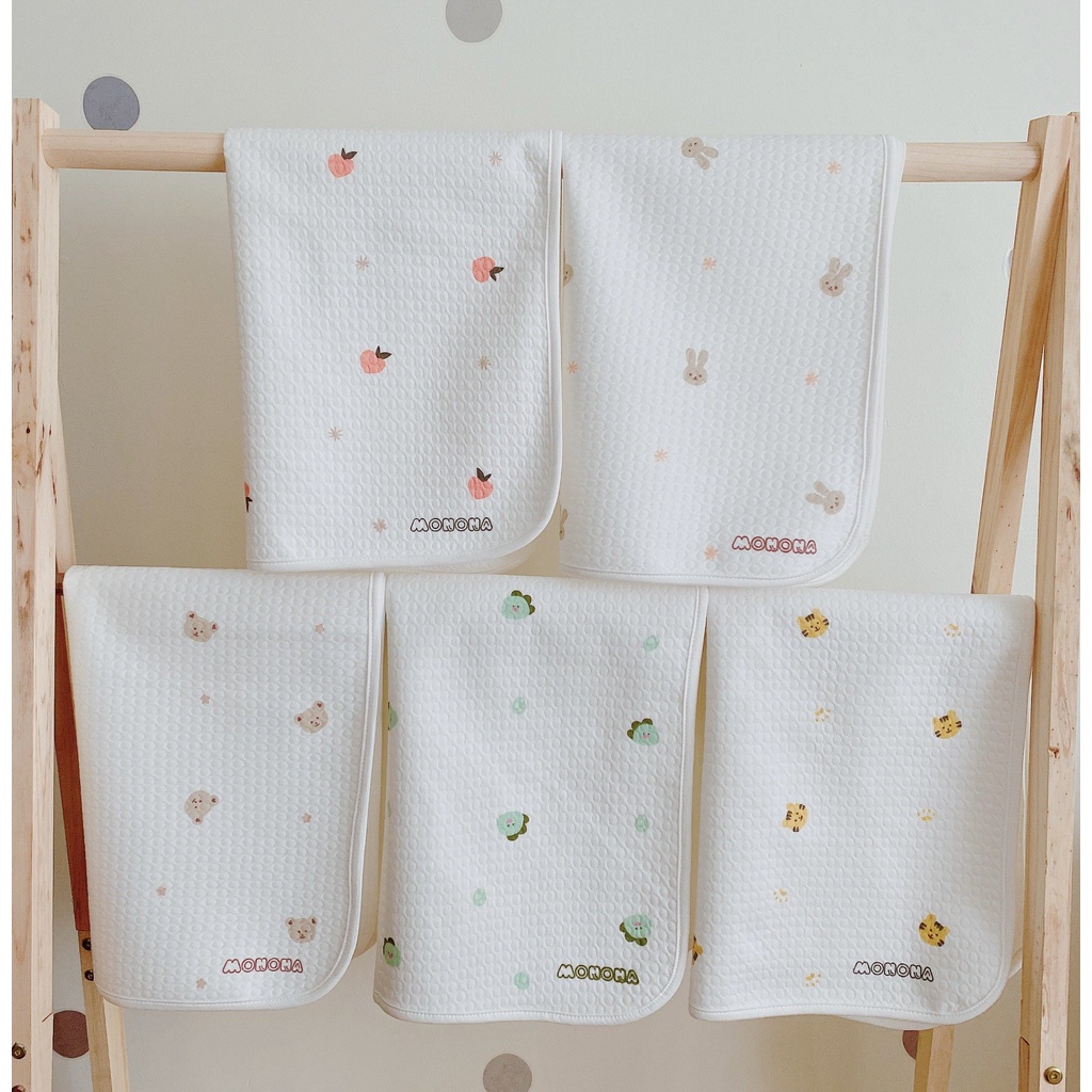 Tấm lót chống thấm Monona cho mẹ thay bỉm / lót cũi bề mặt Organic an toàn cho bé sơ sinh - KÍCH THƯỚC 50 X 70 CM