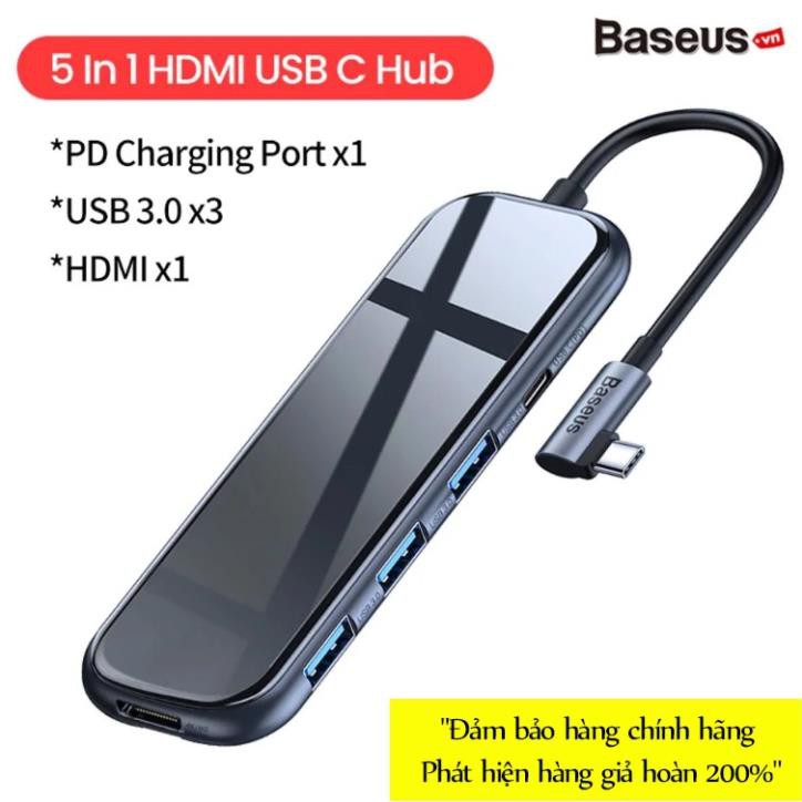 Cáp Chuyển Hub Baseus Superlative Multifunctional 5 in 1 (TypeC to 3xUSB3.0+HDMI+PD)