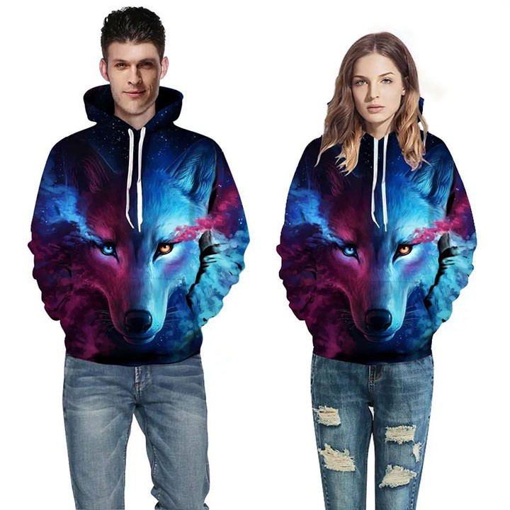 Áo hoodie nam nữ - áo hoodie hình sói 3D cho cả nam và nữ AS3D | BigBuy360 - bigbuy360.vn