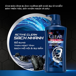 Tắm gội Clear men 630g