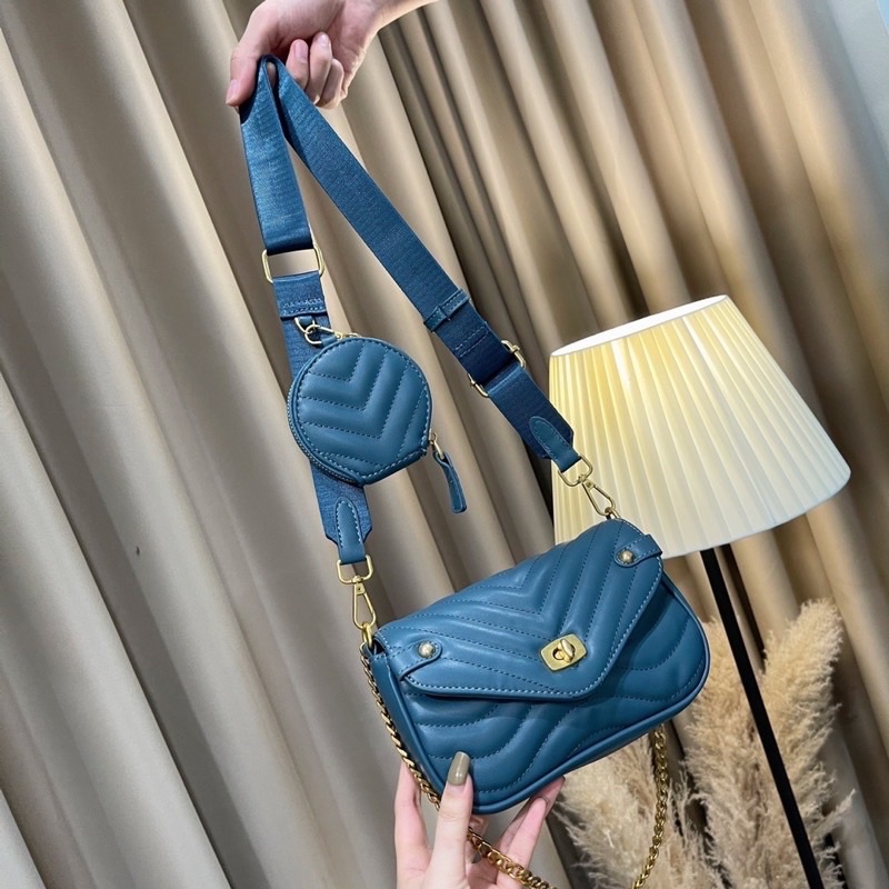 Túi Xách Nữ Da Mềm Trần Trám, Set 2 Túi Đeo Chéo Thời Trang