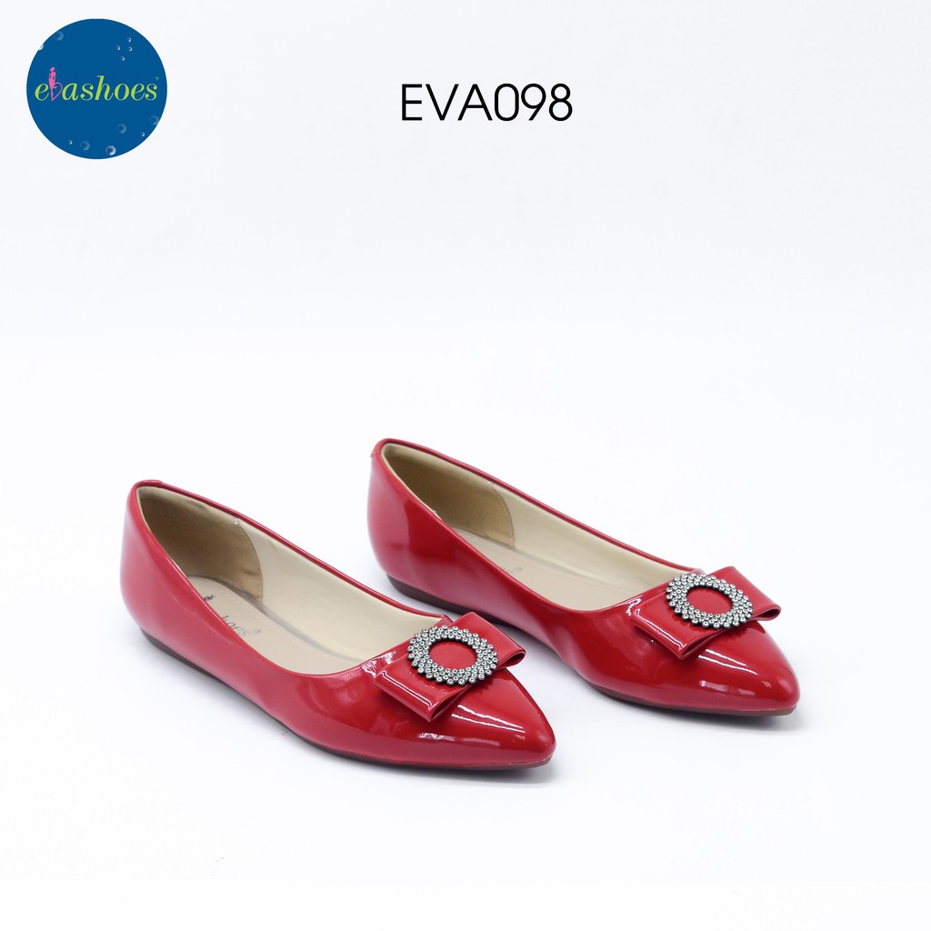 [Mã BMLTA50 giảm 10% đơn 99K] Giày Búp Bê Mũi Nhọn Phối Nơ Da Bóng Evashoes – EVA098