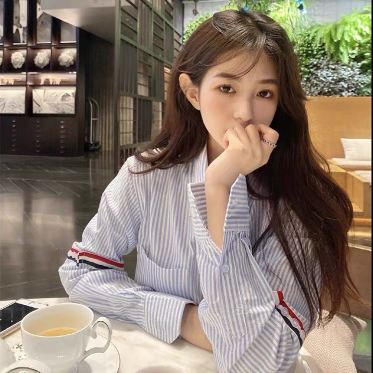 Áo Sơmi ThomBrowne Kẻ Sọc Xanh - Vải Oxford - Ảnh Thật Ở Cuối