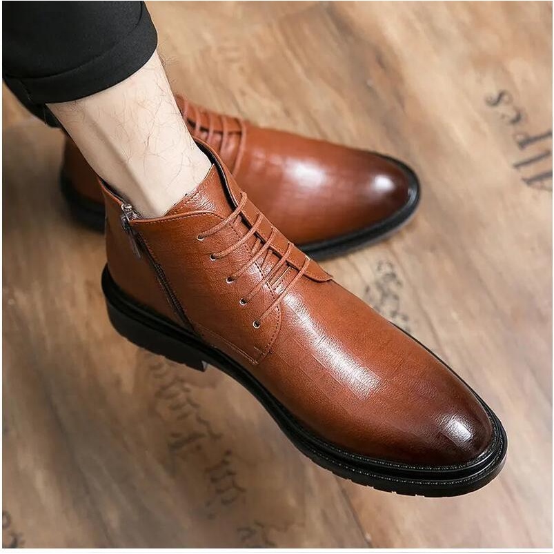 Giày Boot Da Thời Trang Nam Hàn Quốc