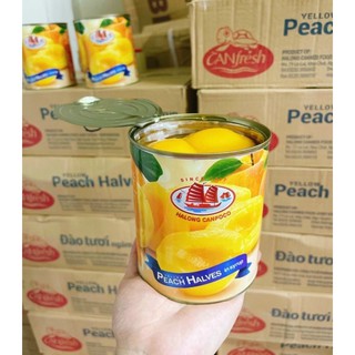 Lon 480gr đào miếng ngâm dbent