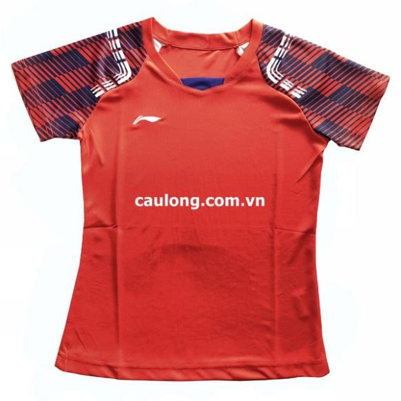 Áo Cầu Lông Nam Nữ Cổ Tròn Lining 1109 Màu Đỏ New