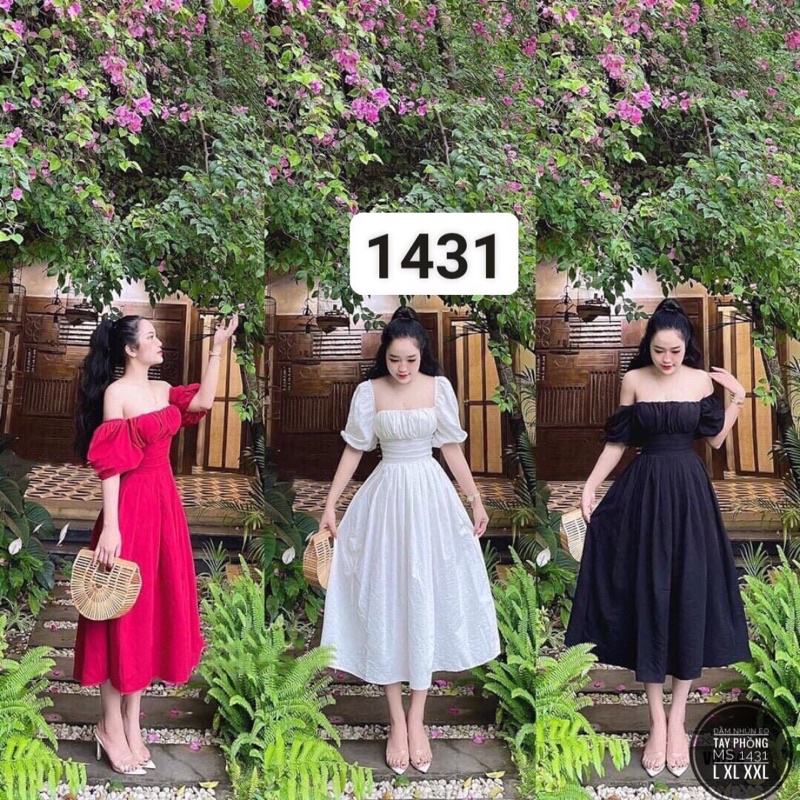 BIGSIZE 60-95kg)ĐẦM TIỂU THƯ TAY BỒNG TÙNG XOÈ DÁNG DÀI