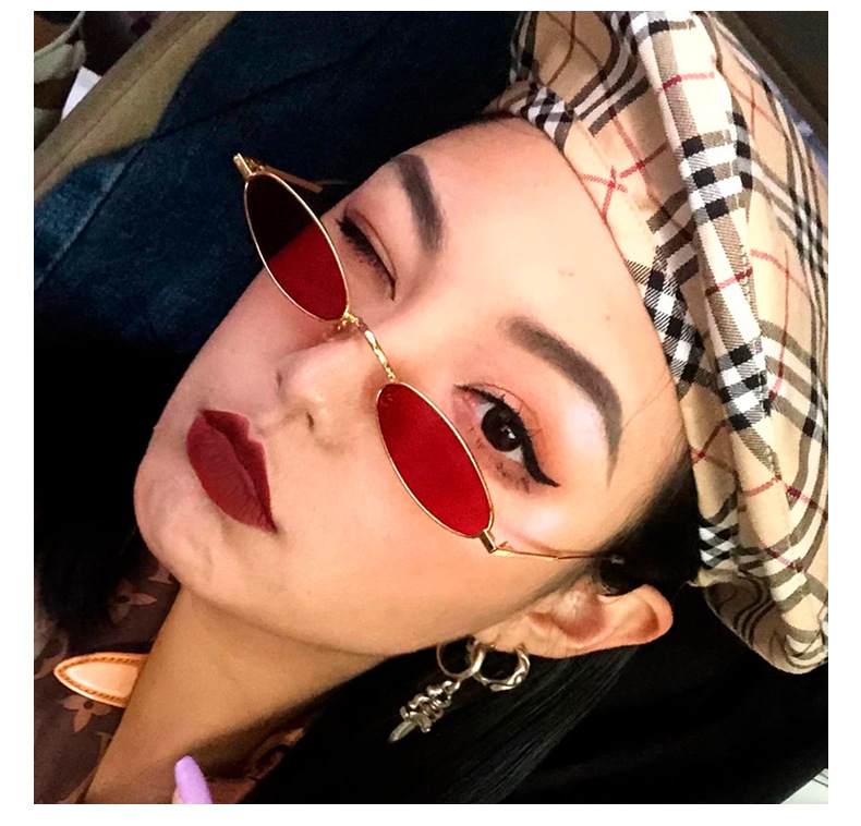 Kính Mát Hình Oval Phong Cách Hip Hop Dành Cho Nữ