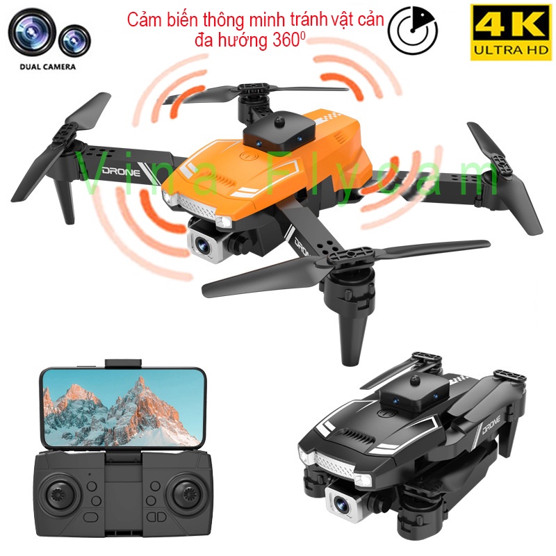Flycam giá rẻ, Flycam S2-Pro, Cảm biến vật cản đa hướng,Camera truyền hình ảnh qua điện thoại.