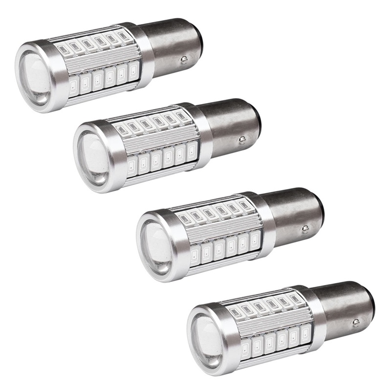 Set 4 bóng đèn led phanh siêu sáng 1157 P21/5w Bay15d 33 Smd 5630 5730 21/5w dành cho xe hơi