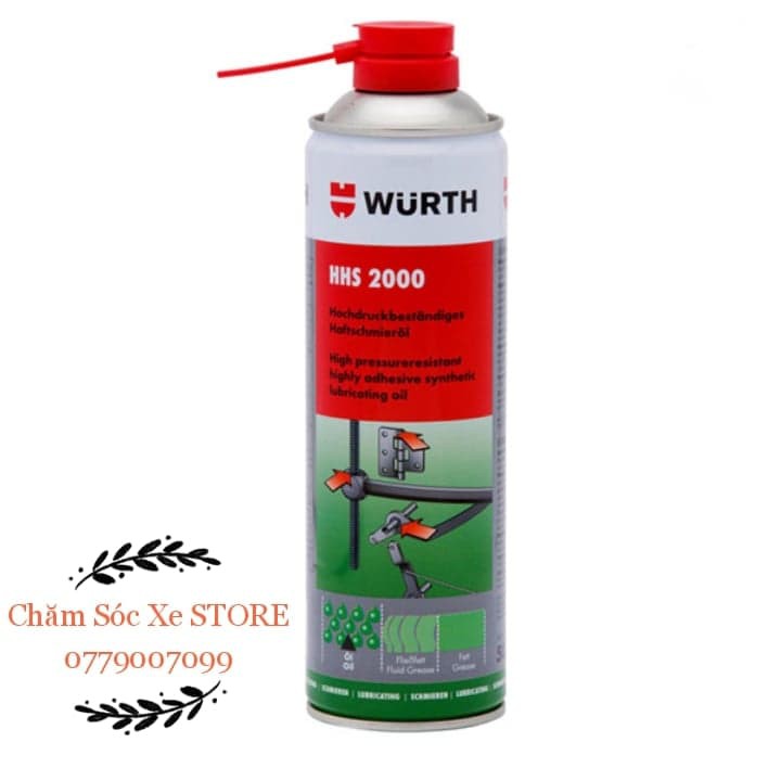 Mỡ Bò Nước Bôi Trơn Chịu Nhiệt WURTH HHS 2000 500ml 0893106