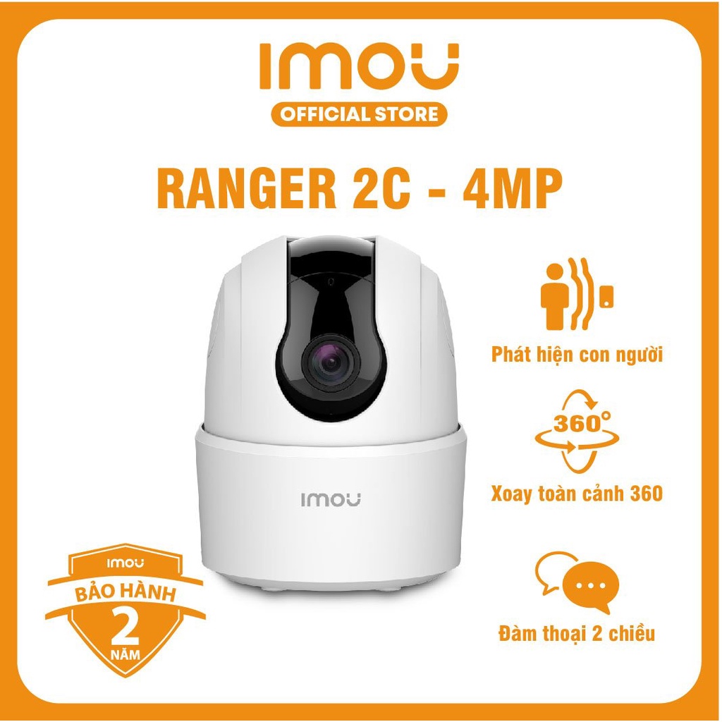 Camera Wifi Imou Ranger 2C (4MP) I Đàm thoại 2 chiều I Phát hiện con người I Xoay toàn cảnh 360 I Bảo hành 2 năm