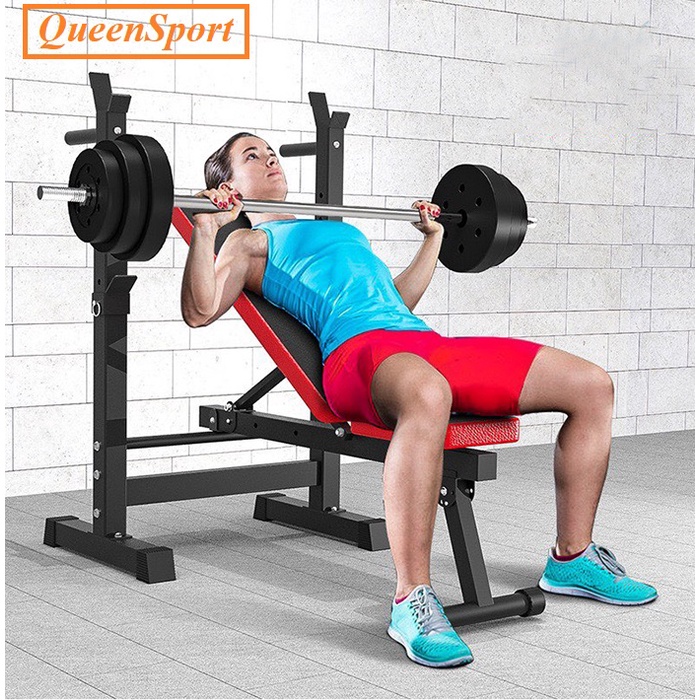 Ghế Tập Tạ, Ghế Tập Gym có Giá Đỡ Tạ Có Thể Gập Gọn Tiện Lợi Queensport