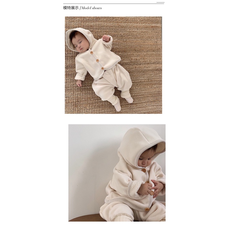 Bộ Áo Khoác Hoodie Dày Và Quần Theo Phong Cách Mùa Đông 2020 Dành Cho Bé