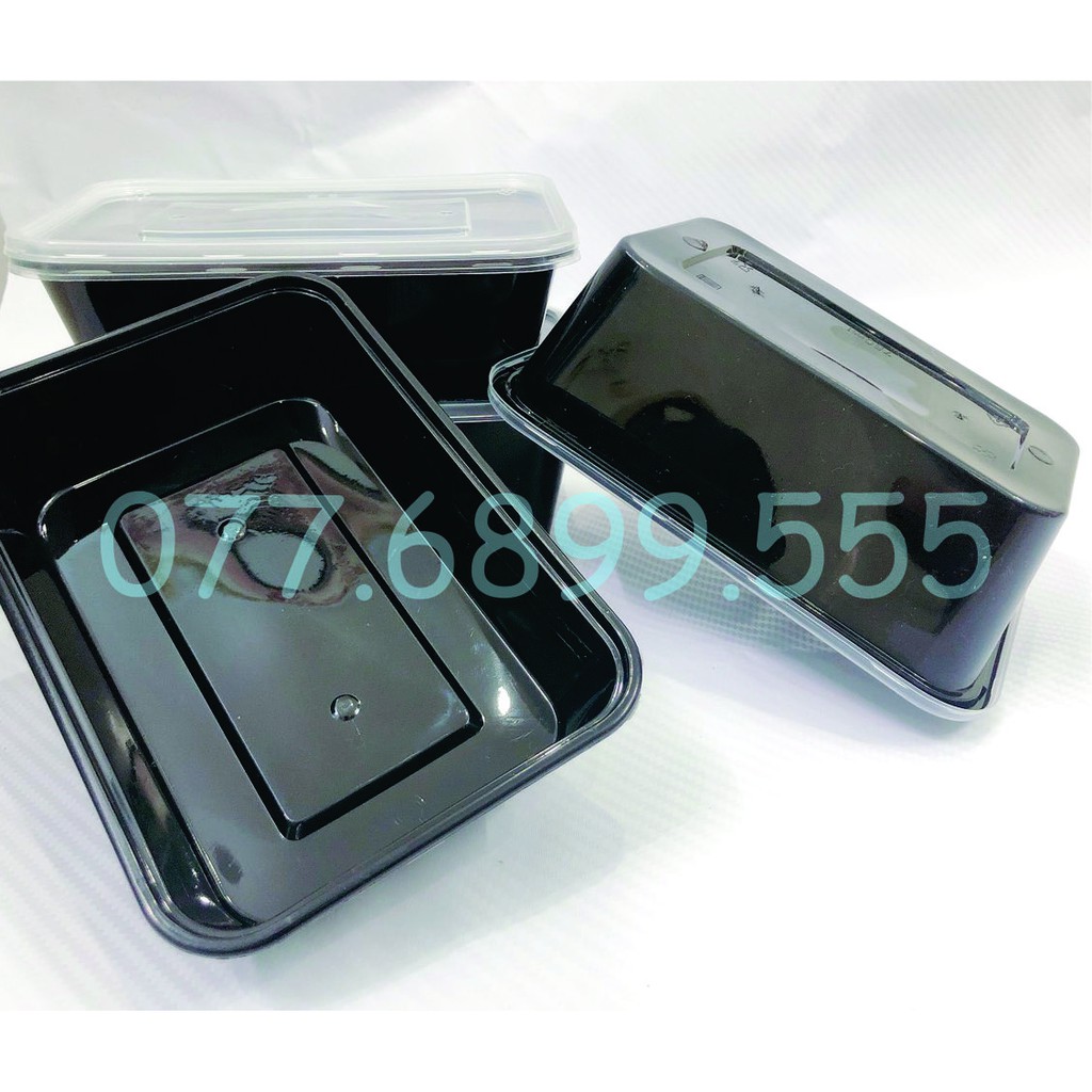 50 cái hộp CN nhựa microwave đen trong | BigBuy360 - bigbuy360.vn