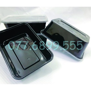 50 cái hộp CN nhựa microwave đen trong