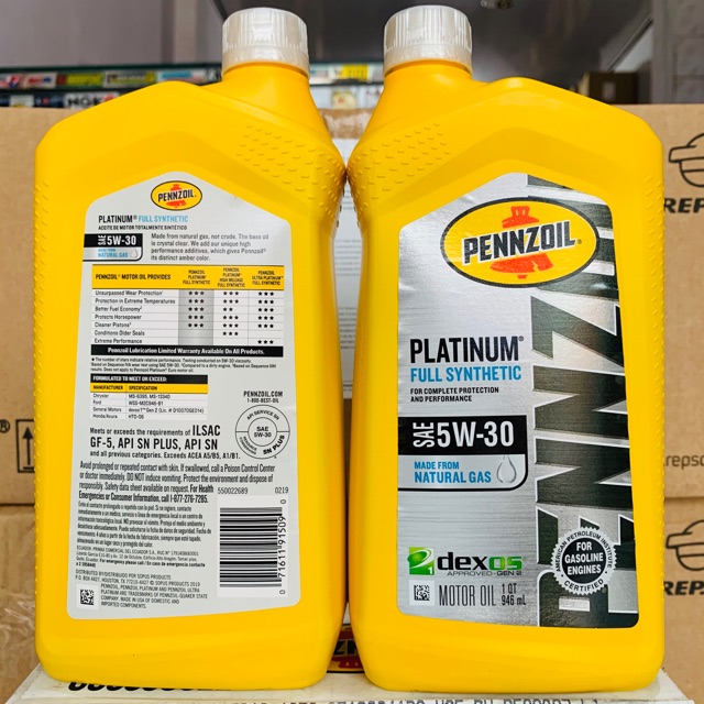 Nhớt Xe Tay Ga Cao Cấp Pennzoil Ultra Platinum 5W-30 Full Synthetic API SN Plus 946ML Made in USA