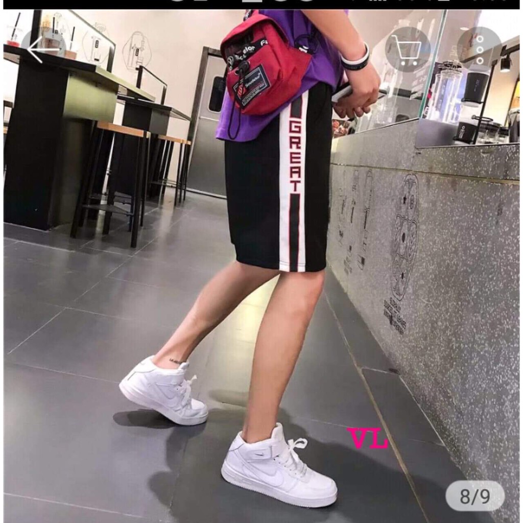 Quần đùi nam thể thao phối sọc chữ BLA2402 | BigBuy360 - bigbuy360.vn