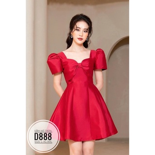 Bigsize Đầm nơ trơn D888