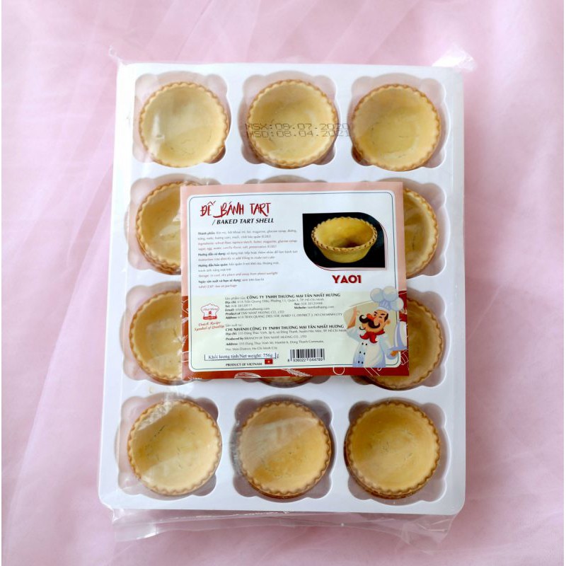 Đế Bánh Tart YA01 Lớn 756gr – 36 Cái Nhất Hương ( Tròn Viền Lớn)