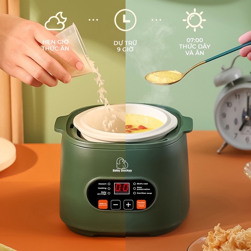 (Bảo hành 1 năm) Nồi nấu chao cho bé _Nồi hầm cháo cho bé baby ducky