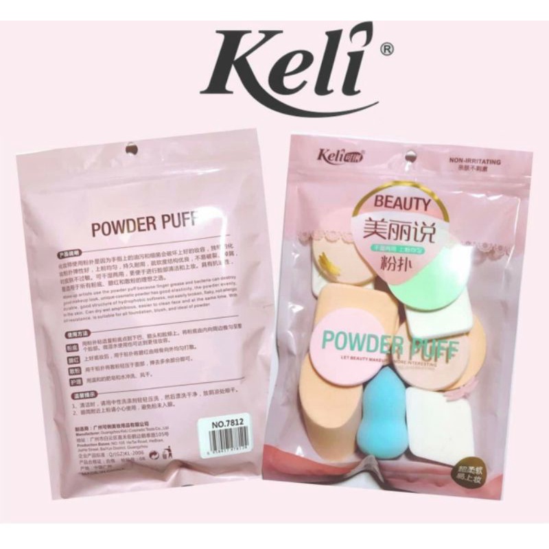 Set bông mút Kelli gồm 13 miếng bông mút trang điểm đánh tất cả các dạng kem