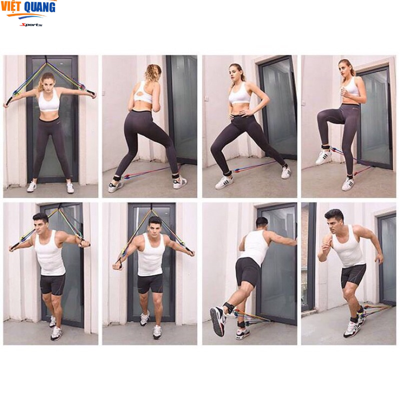 Bộ 5 Dây Kéo Ngũ Sắc Chất Lượng Tập gym,Tập Thể Dục
