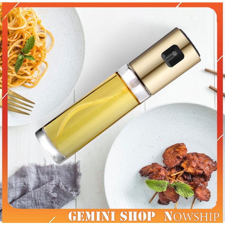 Bình Xịt Dầu Ăn, dấm, gia vị dạng lỏng Thuỷ Tinh 100ml BX1