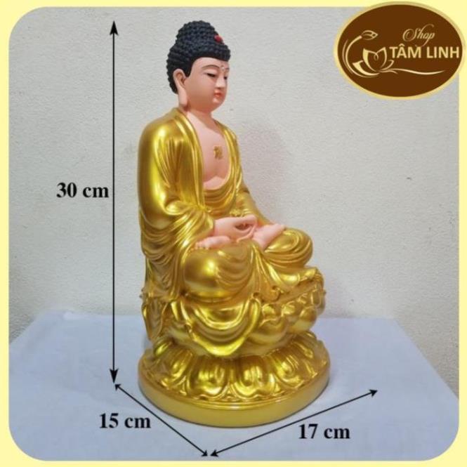 Tôn Tượng A Di Đà Ngồi cao 30cm - Tượng Phật Thờ Cúng A Di Đà Composite Cao 30cm cực đẹp chính hãng