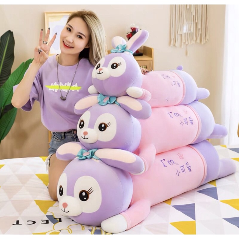 Gấu nhồi bông vải Miniso siêu mềm mịn hình Thỏ Stela Tím cute cho bé gái