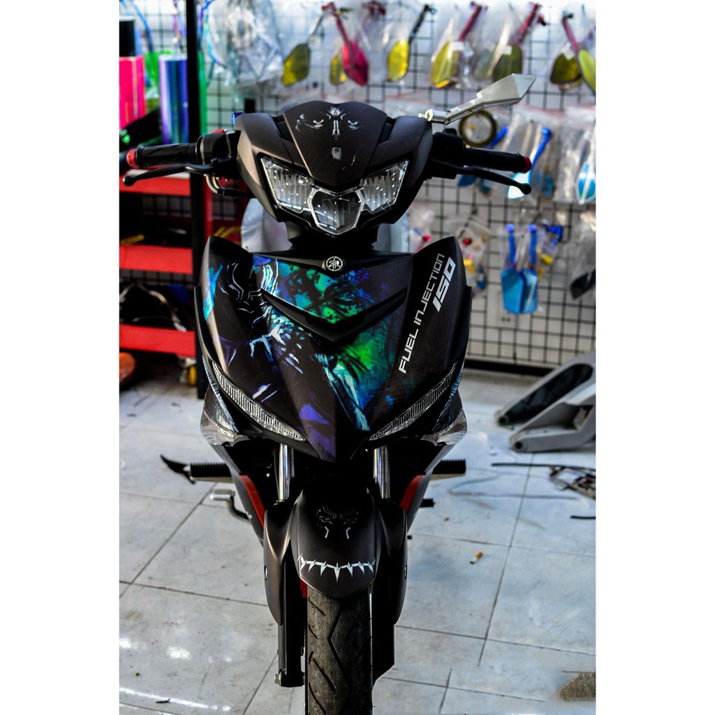 Tem trùm exciter 150 đen xám black banther, độ team decal xe ex dán đời 2015-2020