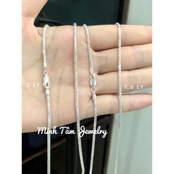 Dây chuyền nam bạc Italy 925 nhập khẩu nguyên chiếc 50cm-Minh Tâm Jewelry