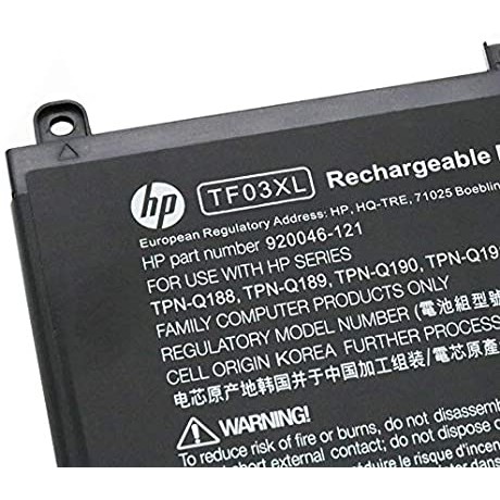 PIN [ZIN] HP TF03, Pavilion 14-BF 15-CC 15-CD 14-BF 17-AR TF03XL 920046-121 HSTNN-LB7J HSTNN-LB7X 920070-855 11.55V