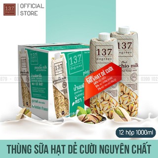 Thùng sữa hạt dẻ cười nguyên chất 137 degrees 1000ml - thùng 12h