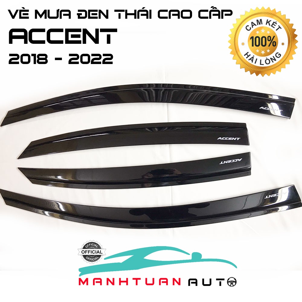 Vè Che Mưa Xe Hyundai Accent 2018 - 2022, nhựa đen dày cao cấp