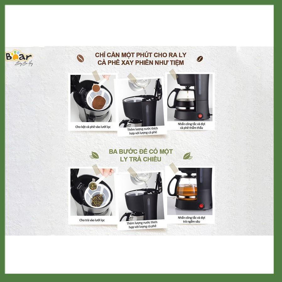 Máy Pha Cà Phê Mini_Máy Ép Cà Phê_Espresso, Máy Pha Trà Đa Năng, Chính Hẵng Bear KFJ-403, Bảo Hành 1 Năm,Dung Tích 600ml