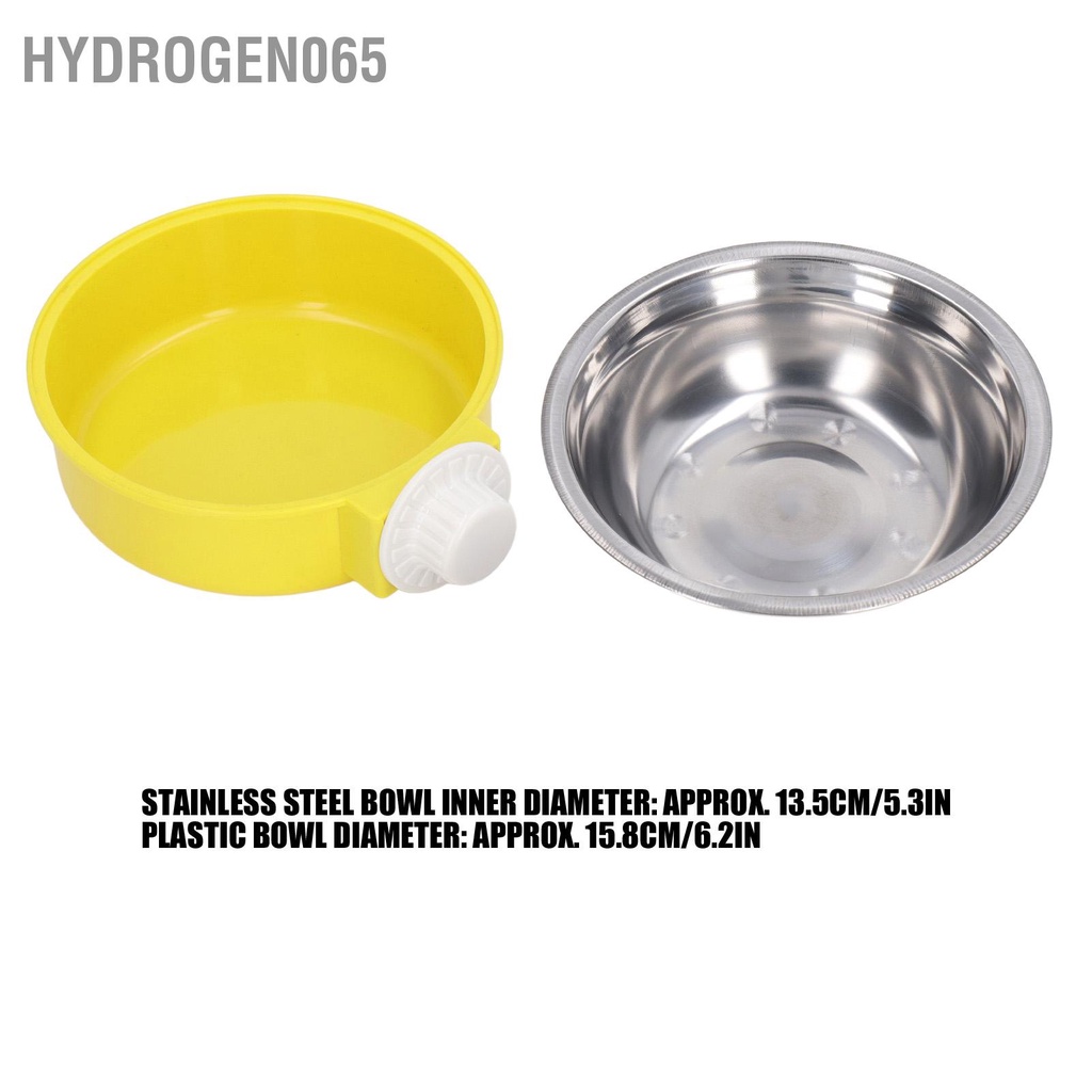 Hydrogen065 Treo bát đựng thức ăn cho thú cưng Làm dày bằng thép không gỉ Cố định lồng Bát đơn chó mèo