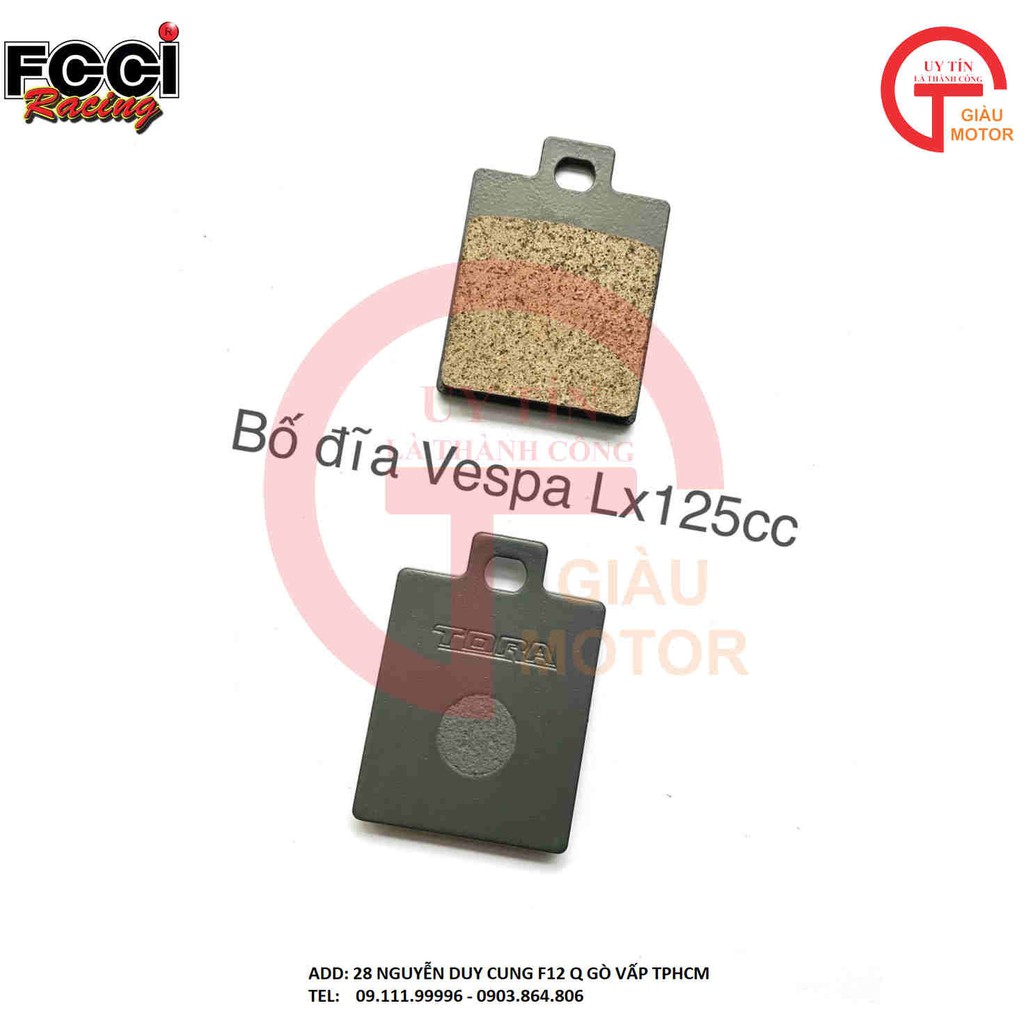 BỐ THẮNG DĨA XE PIAGGIO VESPA LX 125cc , ZIP 100cc HÃNG FCCI THÁI LAN CHO XE MÁY