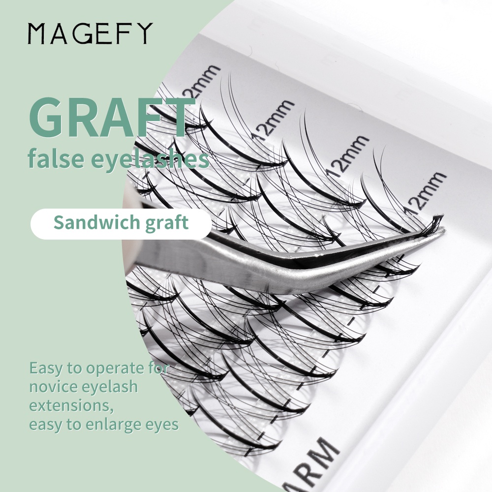 Hộp cụm lông mi giả MAGEFY hỗ trợ nối mi dành cho làm đẹp