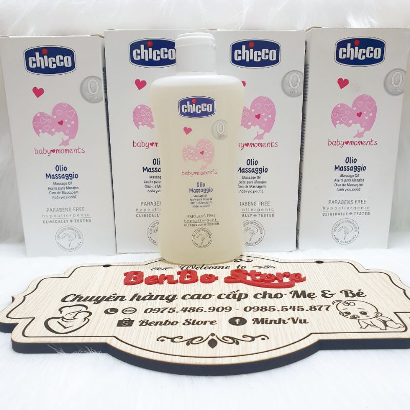 Dầu massage Chicco chiết xuất cám gạo 0M+ Chicco 200ml ( CHUẨN NỘI ĐỊA Ý)