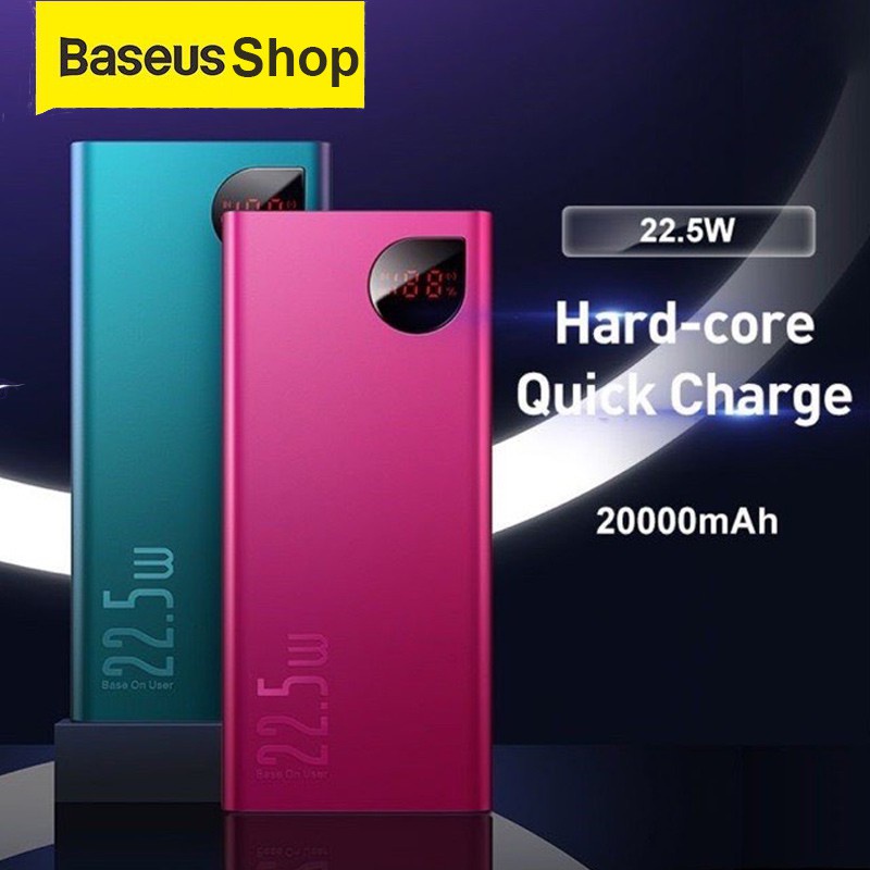 Baseus Adaman Quick Charge Power Bank 22.5W Pin dự phòng Baseus 20000mAh Type-C in/out BH 12Th poogroup