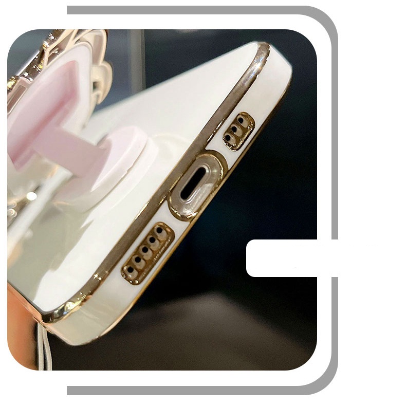 Ốp Điện Thoại Mềm Có Giá Đỡ Và Dây Đeo Ngắn Dễ Thương Cho OPPO Reno 8t 8 8z 7 4G 7z 6 6z 5G