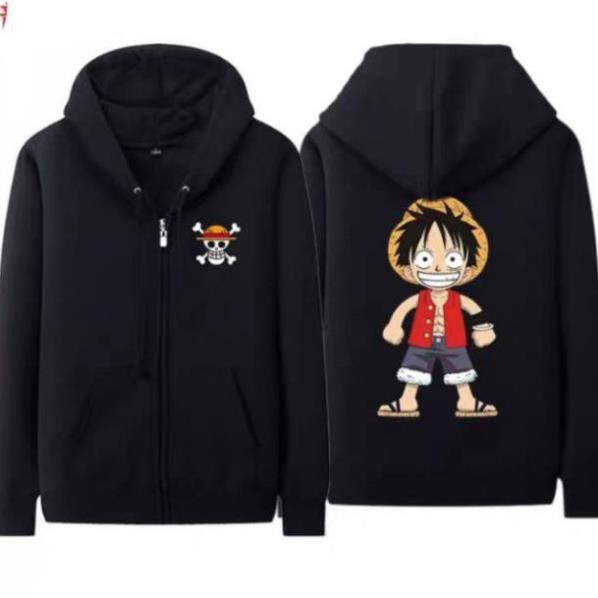 Áo Khoác Nỉ Ấm One Piece Mũ Rơm chất lượng