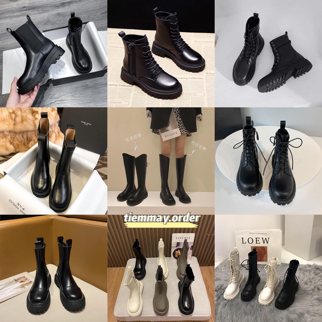 HÀNG XỊN - BOOTS DA PU ĐẾ CAO 4CM HACK DÁNG