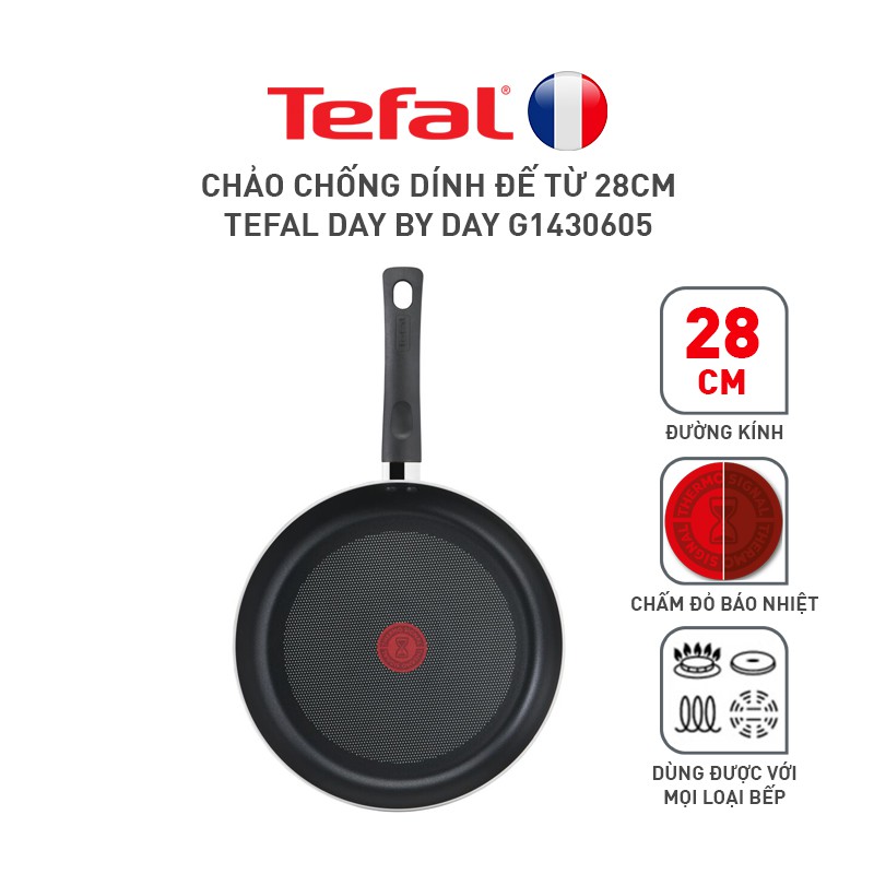 Combo Tefal Day By Day Chảo chiên 28cm & Chảo chiên sâu lồng 24cm