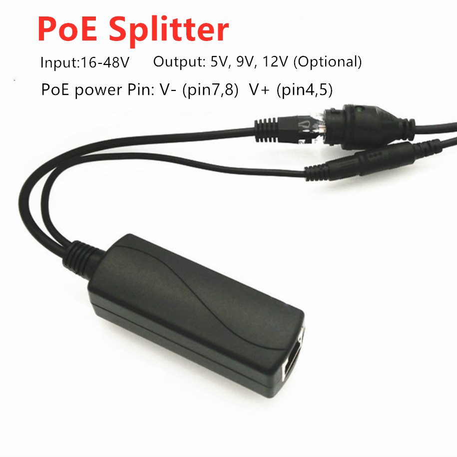 Dây Cáp Chia Đầu poe 802.3Af / at 48v / 52v Sang 5v 9v 12v 18v 24v