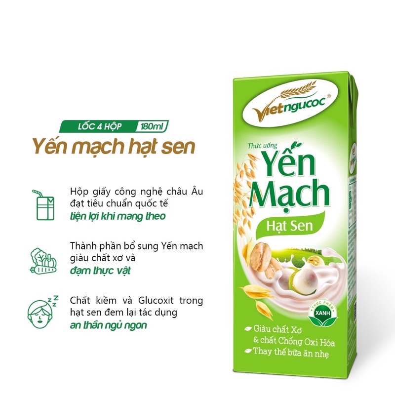 Thức uống Yến Mạch Hạt sen 180ml