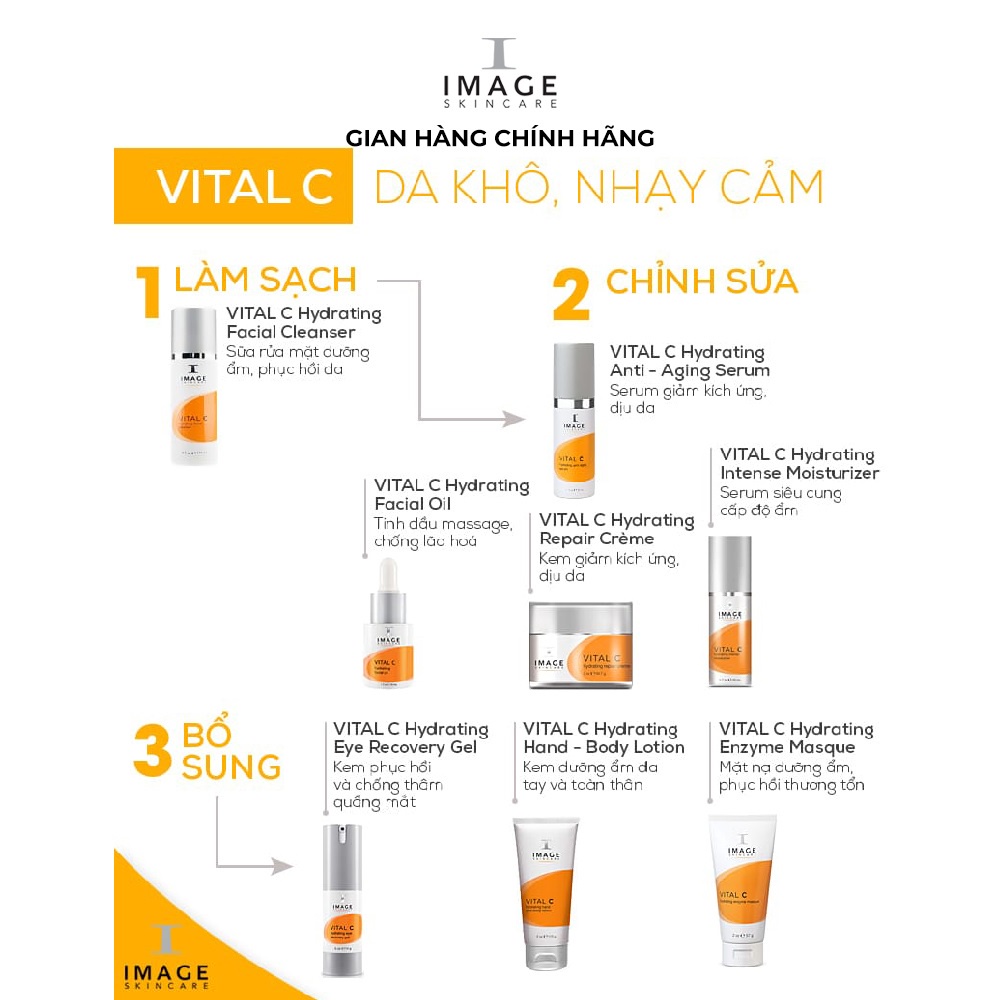 Kem chống thâm quầng mắt Image Skincare Vital C Hydrating Eye Recovery Gel phục hồi da 15ml